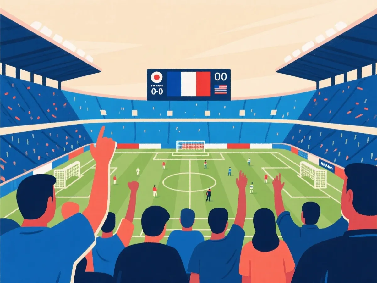 世界盃 比分直播與觀賽情境示意圖